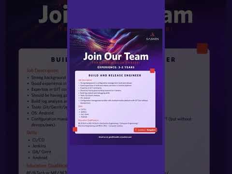 We're hiring a Build and Release Engineer | Exp: 3–5 Years