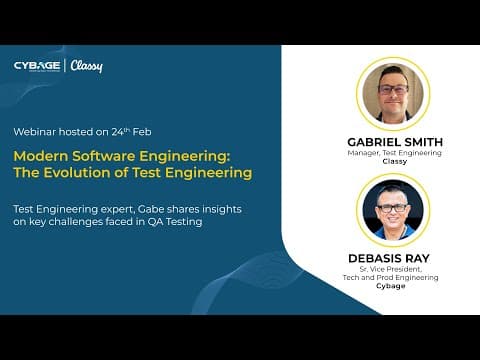 Challenges in QA | Modern Software Engineering:The Evolution of Test Engineering | Cybage Webinar