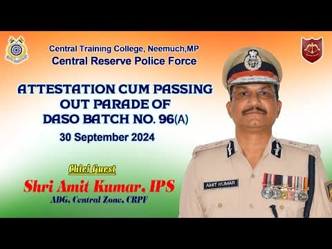 Attestation cum Passing-Out Parade of DASO Batch No. 96(A) at CTC 1 CRPF Neemuch @CRPFINDIAMHA