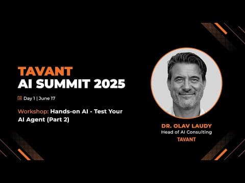 Hands-On AI Workshop: Test Your AI Agent (Part 2) | Tavant AI Summit 2025
