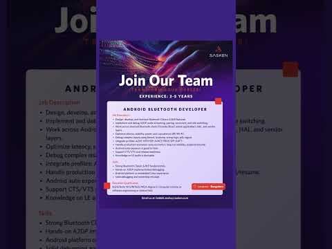 We're hiring an Android Bluetooth Developer | Exp: 3–5 Years