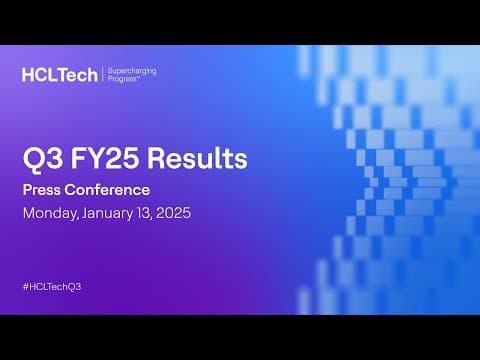 HCLTech FY25 Q3 Press Conference #HCLTechQ3