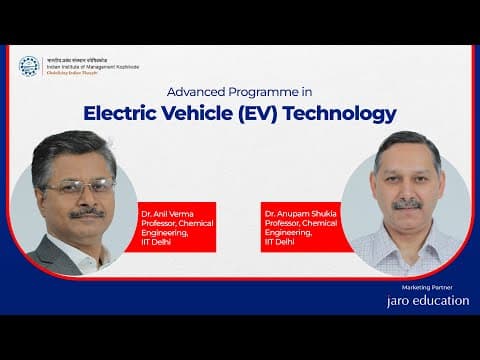 Hear from the professors! | Advanced Programme in Electric Vehicle (EV) Technology, IIT Delhi