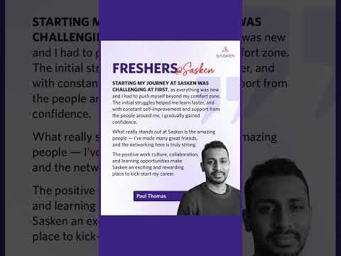 Freshers at Sasken | Paul Thomas