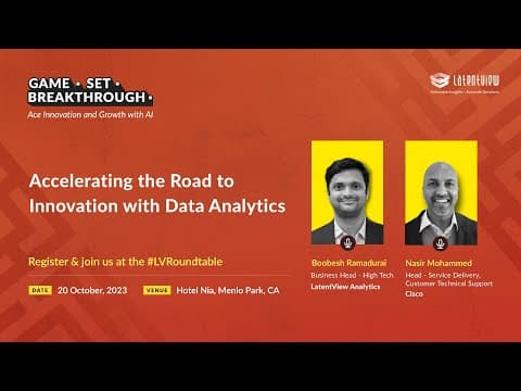 Join Nasir Mohammed and Boobesh Ramadurai at the #LVRoundtable | 20th October 2023, Menlo Park, CA