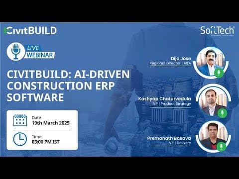 Webinar - CivitBUILD AI Driven Construction ERP Software