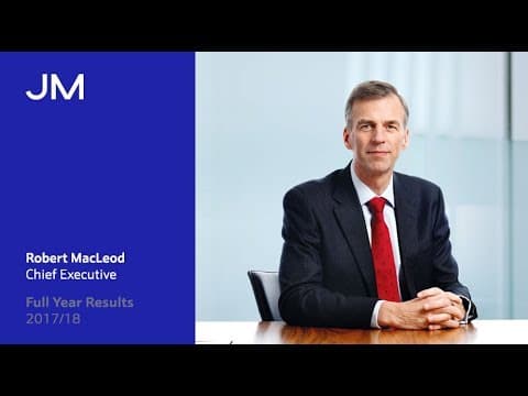 Chief Executive Robert MacLeod: Full Year Results 2017/18