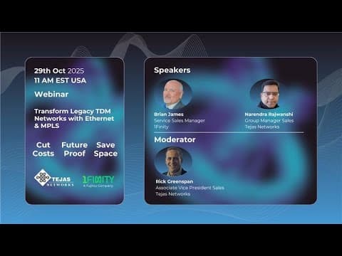 Tejas Networks x 1finity – Transform Legacy TDM Networks with Ethernet & MPLS