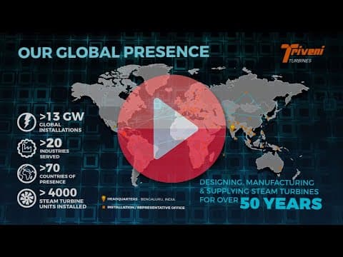 Triveni Turbines global presence spanning across 70 countries with an installation base of 13000MW