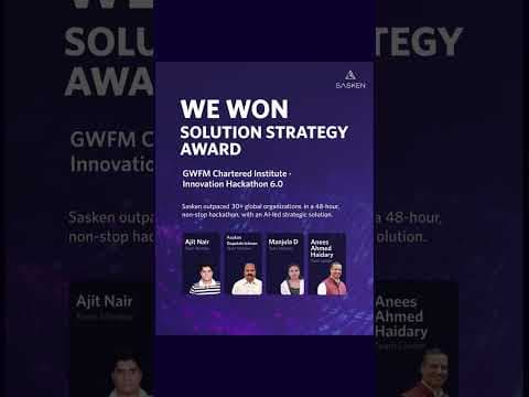 Sasken has won the Strategy Award at the GWFM Innovation Hackathon 6.0!