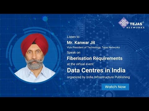 Dr. Kanwar Jit Singh Speaks on 'Fiberisation Requirements' at the 'Data Centres in India' event.