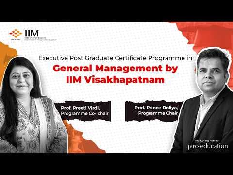 Executive PG Certificate in General Management | IIM Visakhapatnam | Future-Ready Leaders