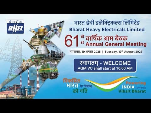 Video Recording of BHEL's 61st Annual General Meeting, 2025