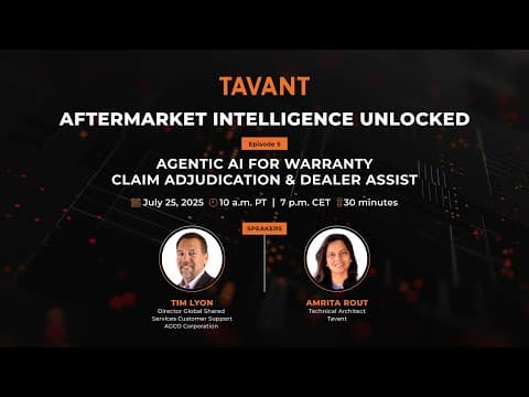 Aftermarket Intelligence Unlocked Ep. 5 | Agentic AI for Warranty Claims & Dealer Assist