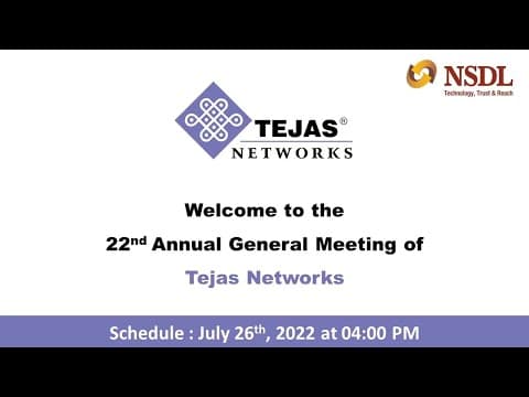 Tejas Networks: 22nd Annual General Meeting 2022