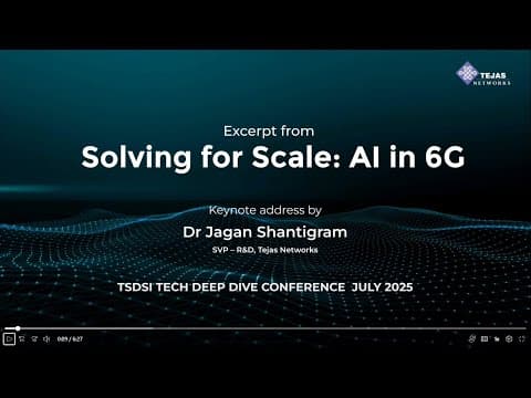 Keynote address: Solving for Scale: AI in 6G