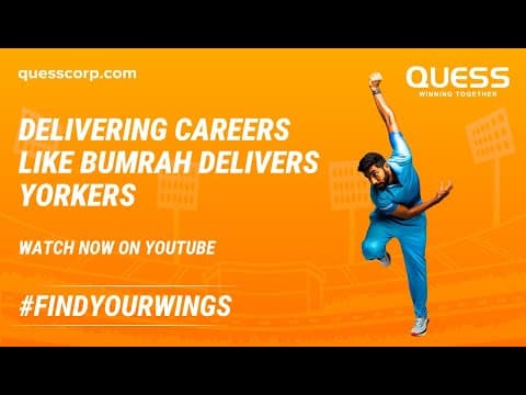 Global leader in staffing solutions | Recruitment | Jasprit Bumrah | Latest Short Brand AD | Quess