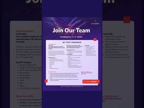 Hiring RF Test Engineer | Bangalore | Experience: 9–15 Years