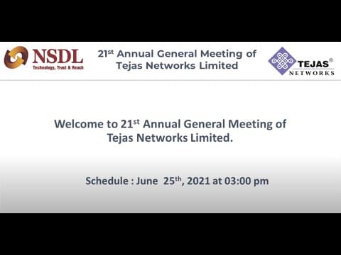 Tejas Networks: 21st Annual General Meeting 2021