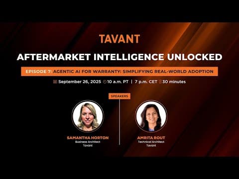 Aftermarket Intelligence Unlocked Ep. 7 | Agentic AI for Warranty: Simplifying Real-World Adoption