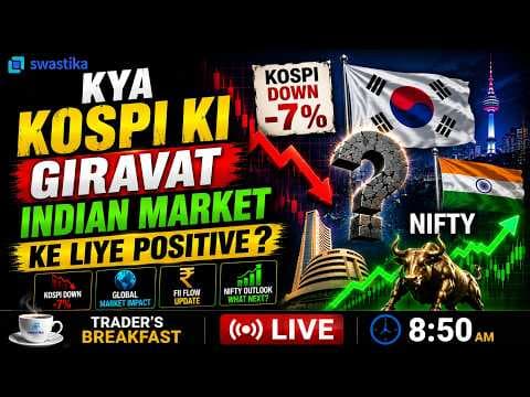 🔴 LIVE: KOSPI Me 7% Giravat! Kya Indian Market Ko Milega Fayda?
