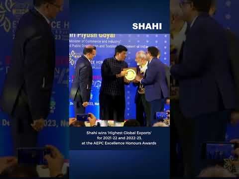 Shahi Wins 'Highest Global Exports' at the AEPC Excellence Honours Awards #shorts