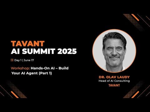 Hands-On AI Workshop: Build Your AI Agent (Part 1) | Tavant AI Summit 2025
