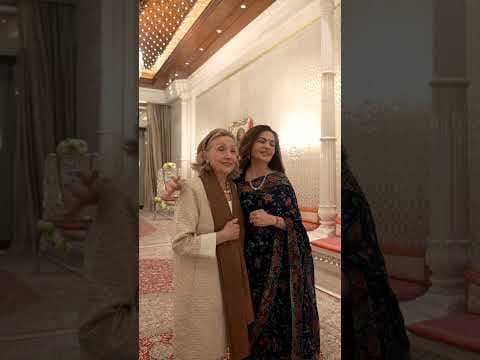 Mrs. Nita and Mr. Mukesh Ambani warmly welcomed Secretary Hillary Clinton to their home