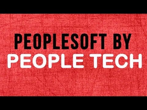 PeopleSoft ERP Solutions | CRM | EPM - PeopleTech